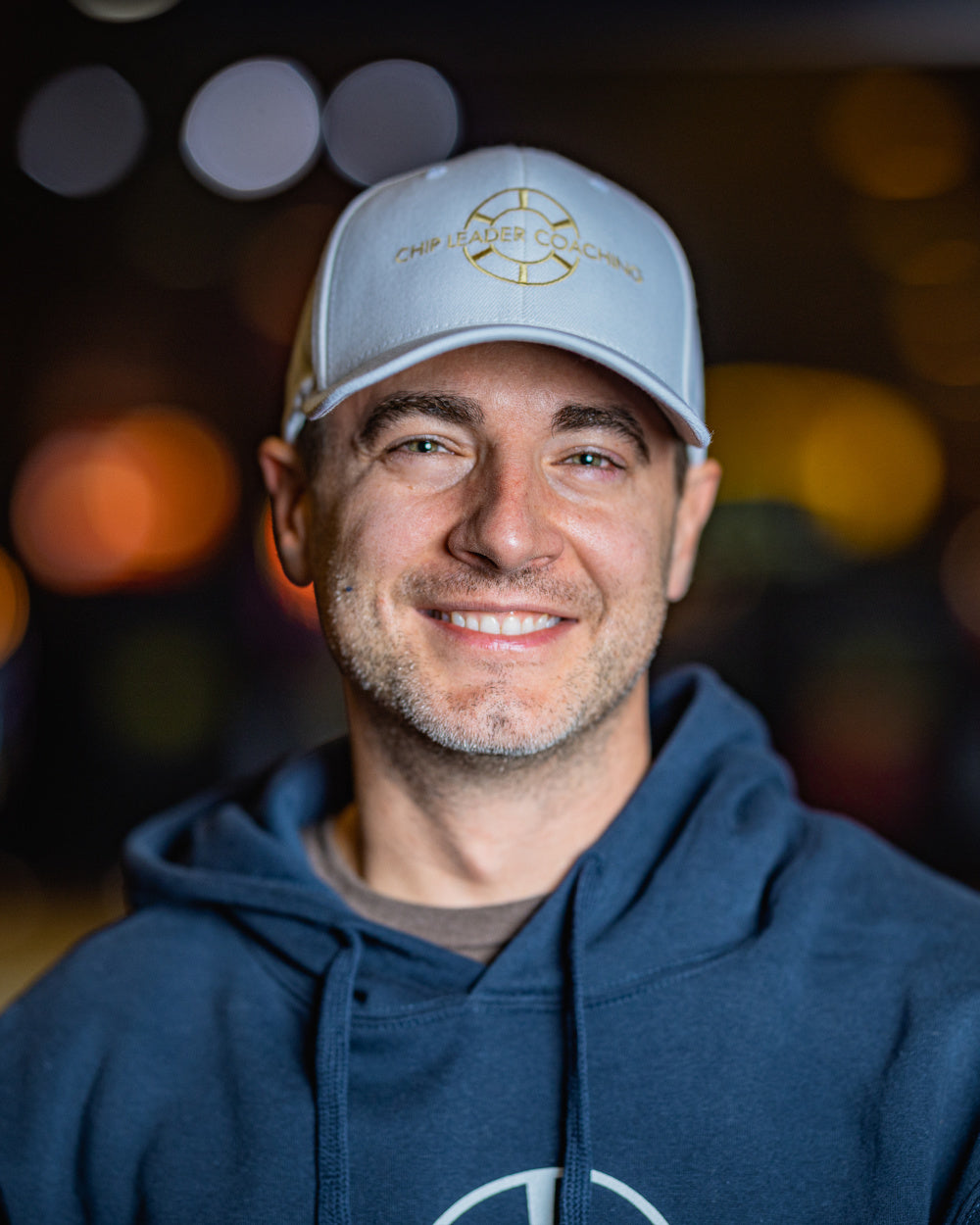 Chip Leader Coaching Flex Fit Hat - White