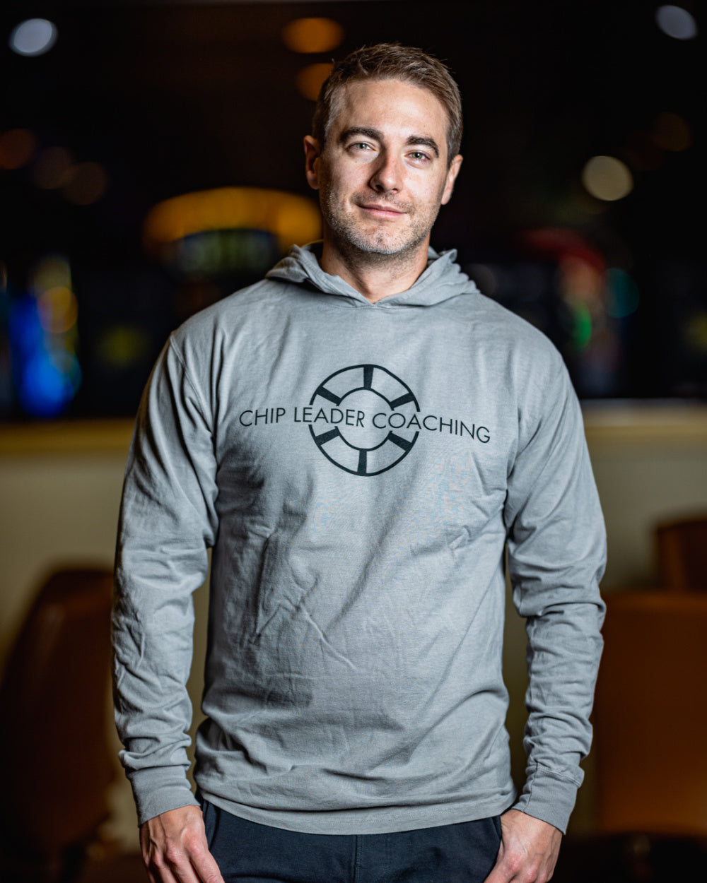 Chip Leader Coaching Gray Light Hoodie